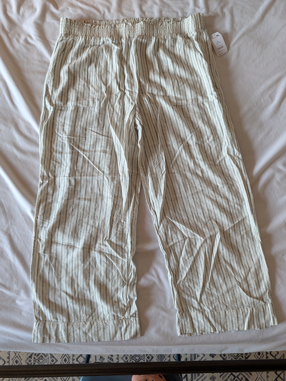 Time and Tru Cream  Striped Wide Leg Pants